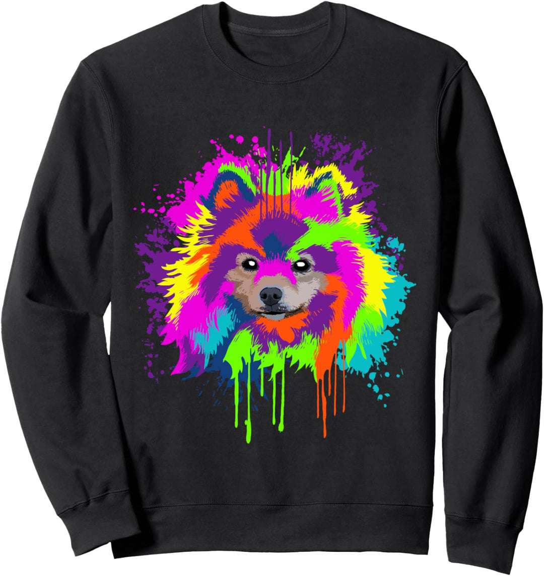 Splash Art Zwergspitz Hundehalter Geschenkidee Hunde Sweatshirt