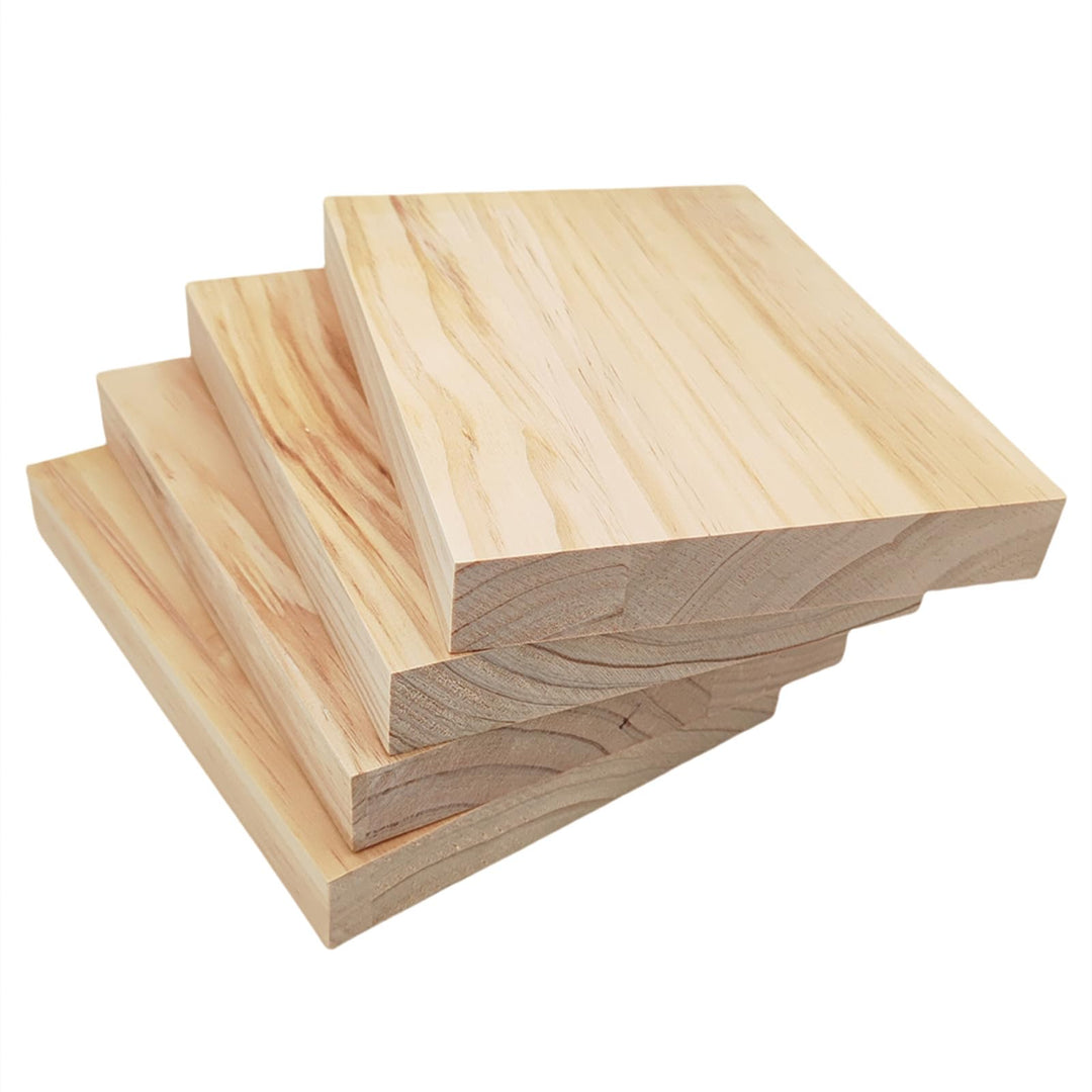 4 Stk. Unfertige Holzblöcke zum Basteln, 20x15x2,5 cm Rechteckige Holzbretter Leere Schnitzblöcke zu