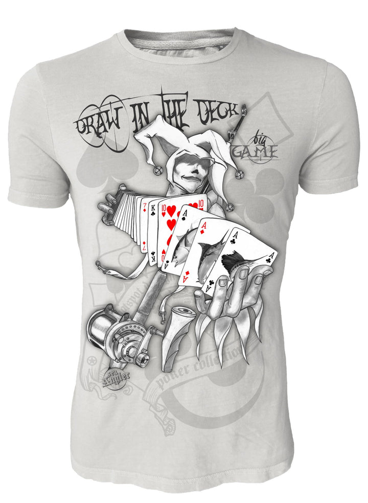 Hotspot Design Angler T-Shirt Big Game, draw in the deck, Hochsee Angler Shirt XL Hellgrau, XL Hellg