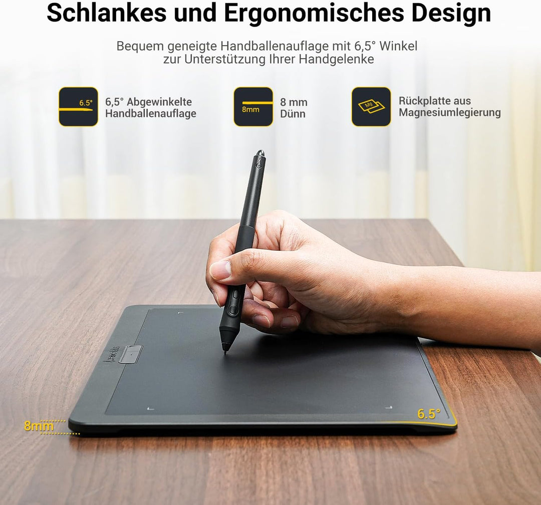 Xencelabs Pen Tablet Medium Grafiktablett für PC 12 Zoll Zeichentablett Professionelle mit 2 Batteri