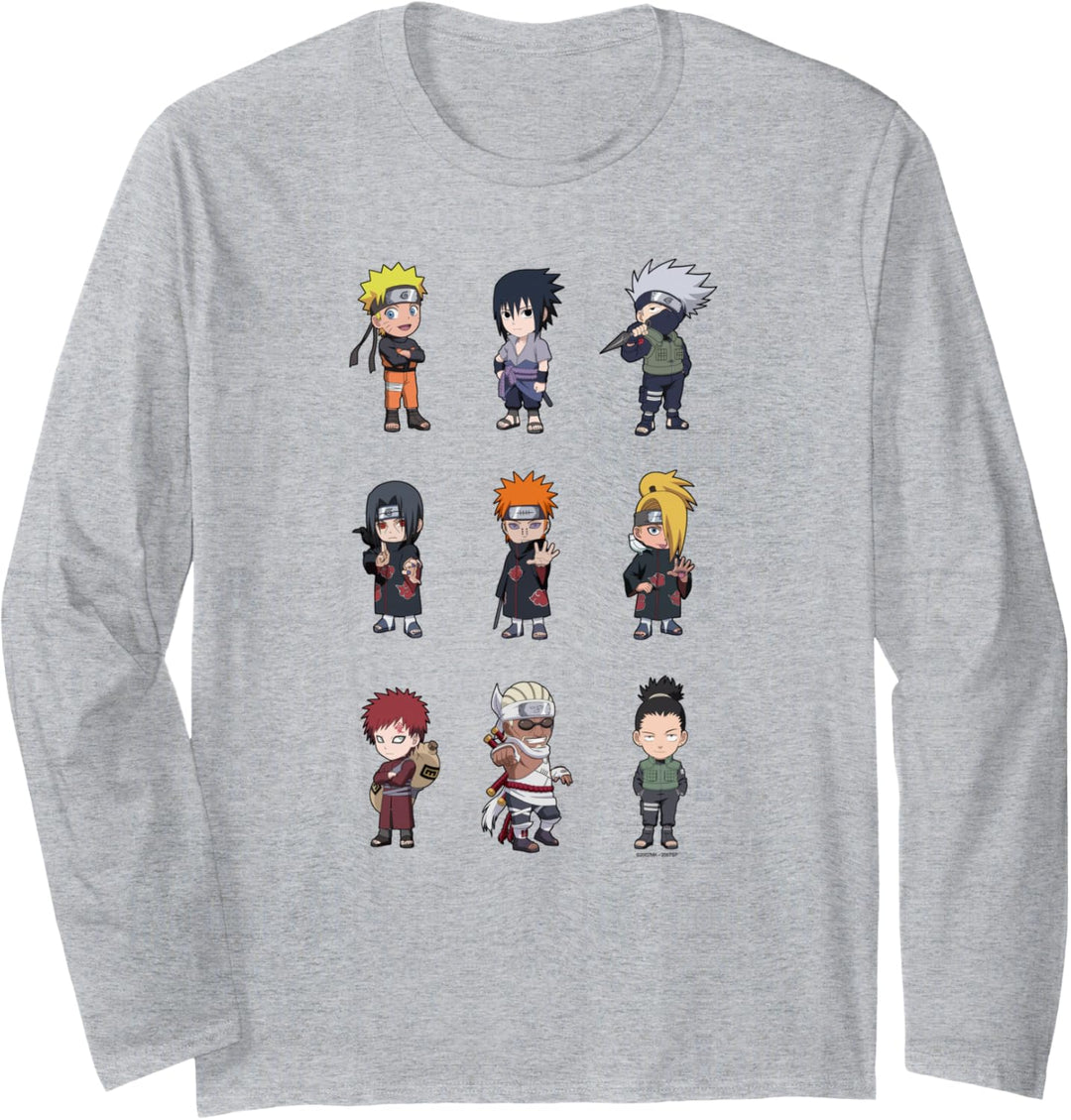 Naruto Shippuden Super Deformed 9 Up Langarmshirt