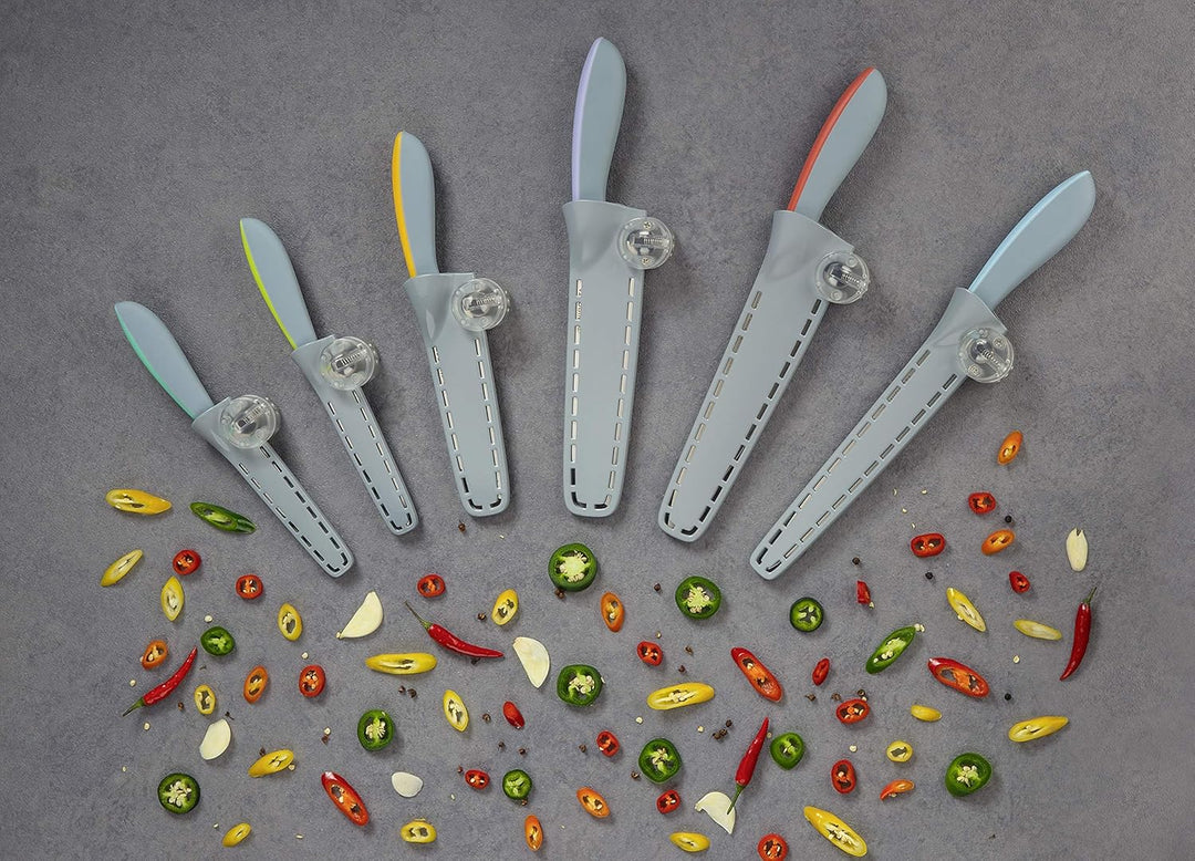 Nirosta Universalmesser klein EVERSHARP, Allzweckmesser mit Soft-Touch Griff, mit nachschärfendem Kl