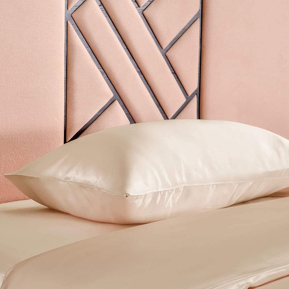 THXSILK 100% 19 Momme Seide Kissenbezug Kissenhülle mit Reissverschluss - Seide Kissen Bezug - Super