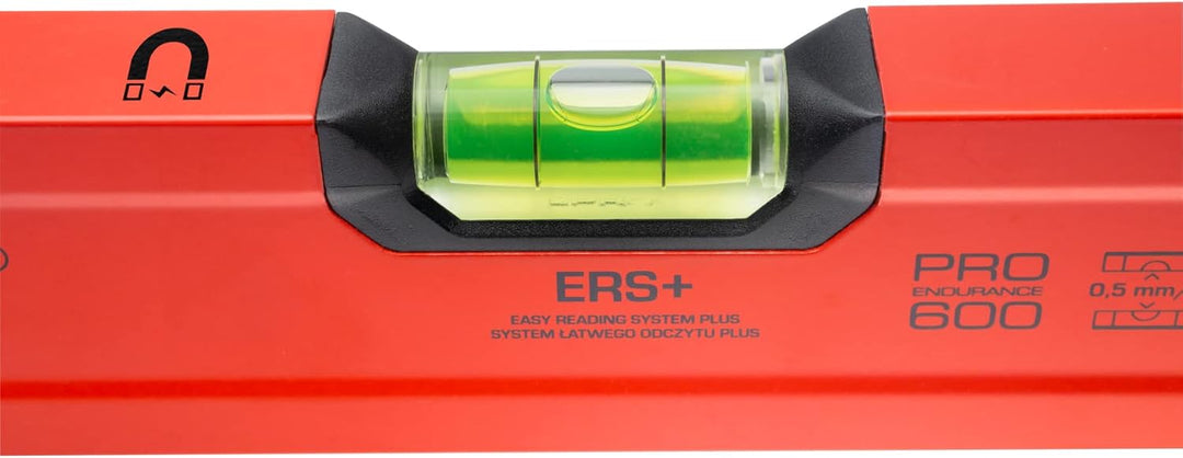 PRO600 Wasserwaage mit magneten 100cm - Ergonomischen Profil und ERS+ (Easy Reading System) Präzise