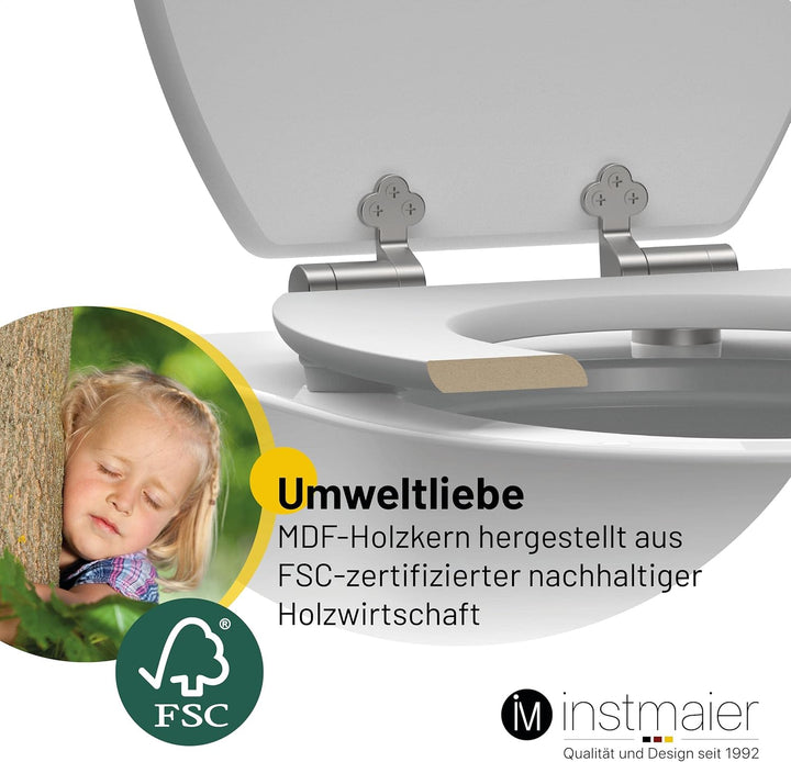 instmaier WC Sitz mit Motiv "VIP" | schwarz/gold | Toilettensitz mit Absenkautomatik | Klodeckel aus