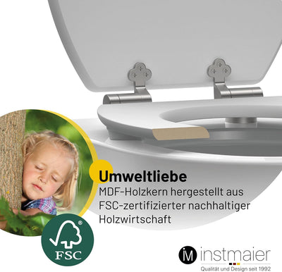 instmaier WC Sitz mit Motiv | Palme in der Sonne | Toilettensitz mit Absenkautomatik | Klodeckel aus