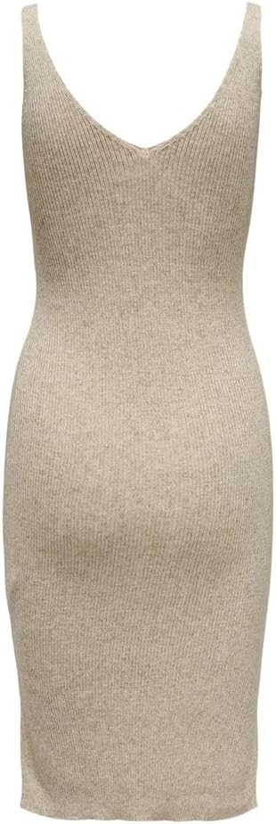 ONLY Damen Onllina Sl Slit Dress KNT Kleid L Pumice Stone, L Pumice Stone