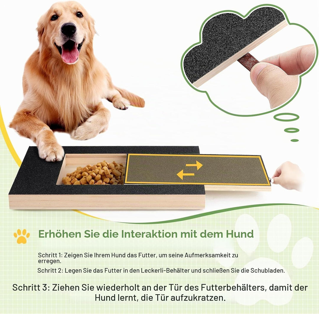 Kratzbrett für Hunde mit Leckerlibox, Hunde Krallen Kratzbrett Alternative Krallenschleifer für Hund