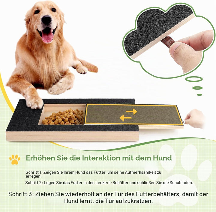 Kratzbrett für Hunde mit Leckerlibox, Hunde Krallen Kratzbrett Alternative Krallenschleifer für Hund