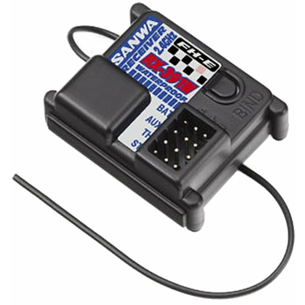 SANWA 3-K Rx-391W Empfänger Wasserdicht, 2.4GHz FH-E, 3 CH, Schwarz, RC Hobby Produkte, Uni Erwachse