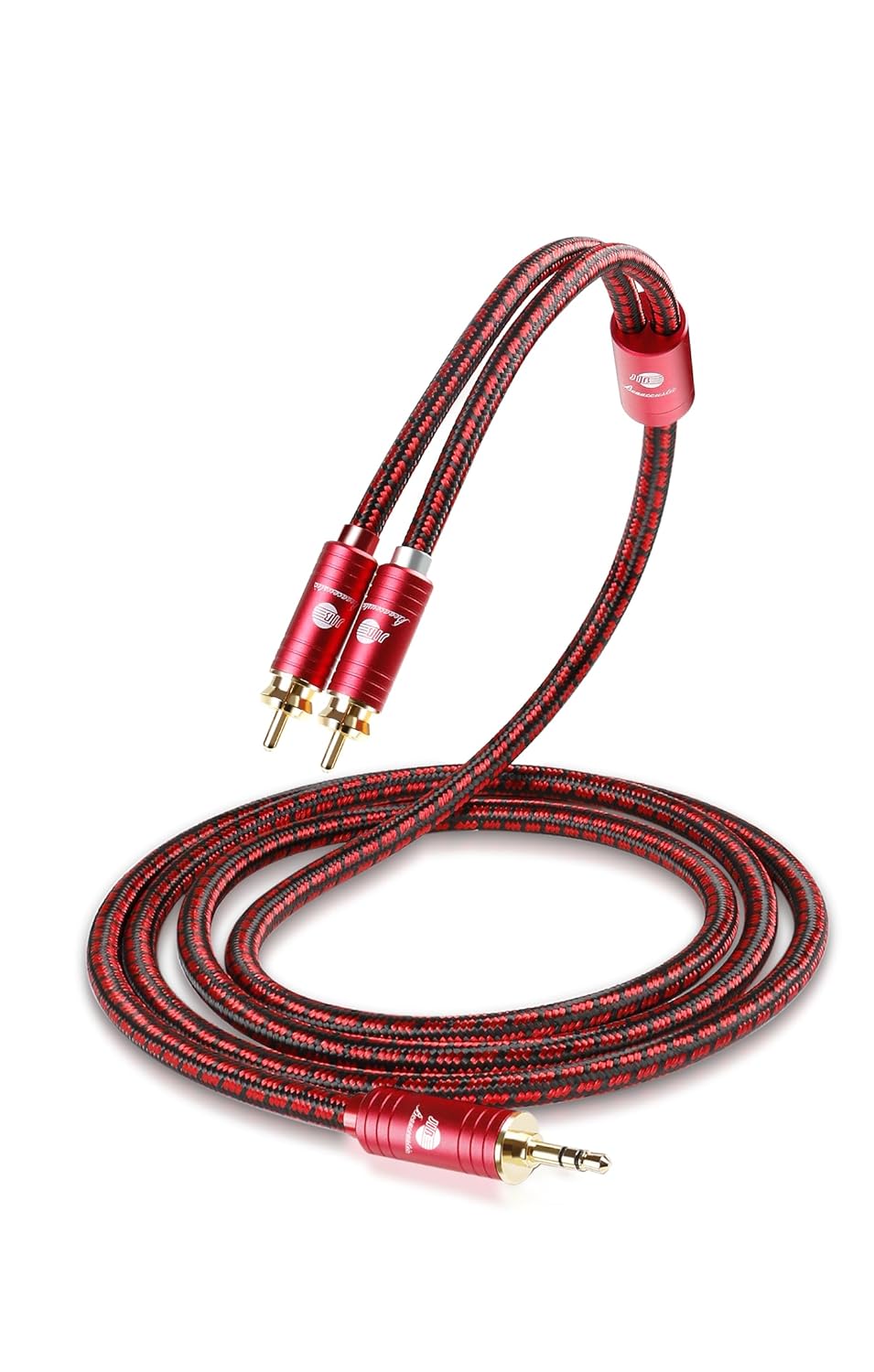BOAACOUSTIC JIB Audiophile 2xCinch auf klinke 3,5 Audio Kabel, 3,5mm aux Stecker auf 2 RCA Stecker A