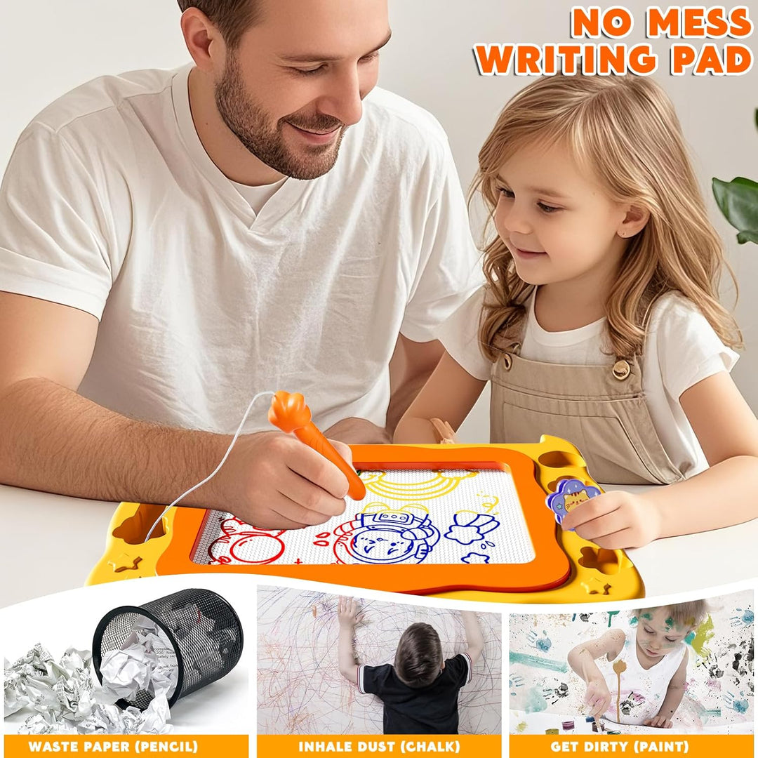 Grosse Magnetisches Zeichenbrett Spielzeug für Kinder Alter 3-7 Jahre, löschbare Doodle Brett mit 4