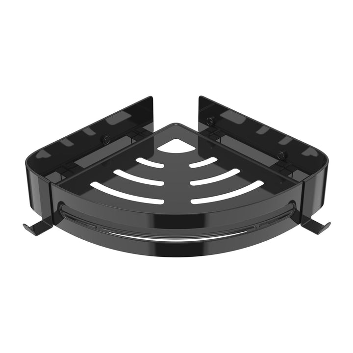 Duschregal Ohne Bohren, 304 Edelstahl Duschablage Schwarz Eckregal, Dreieck Duschkorb mit 2 Haken Ba