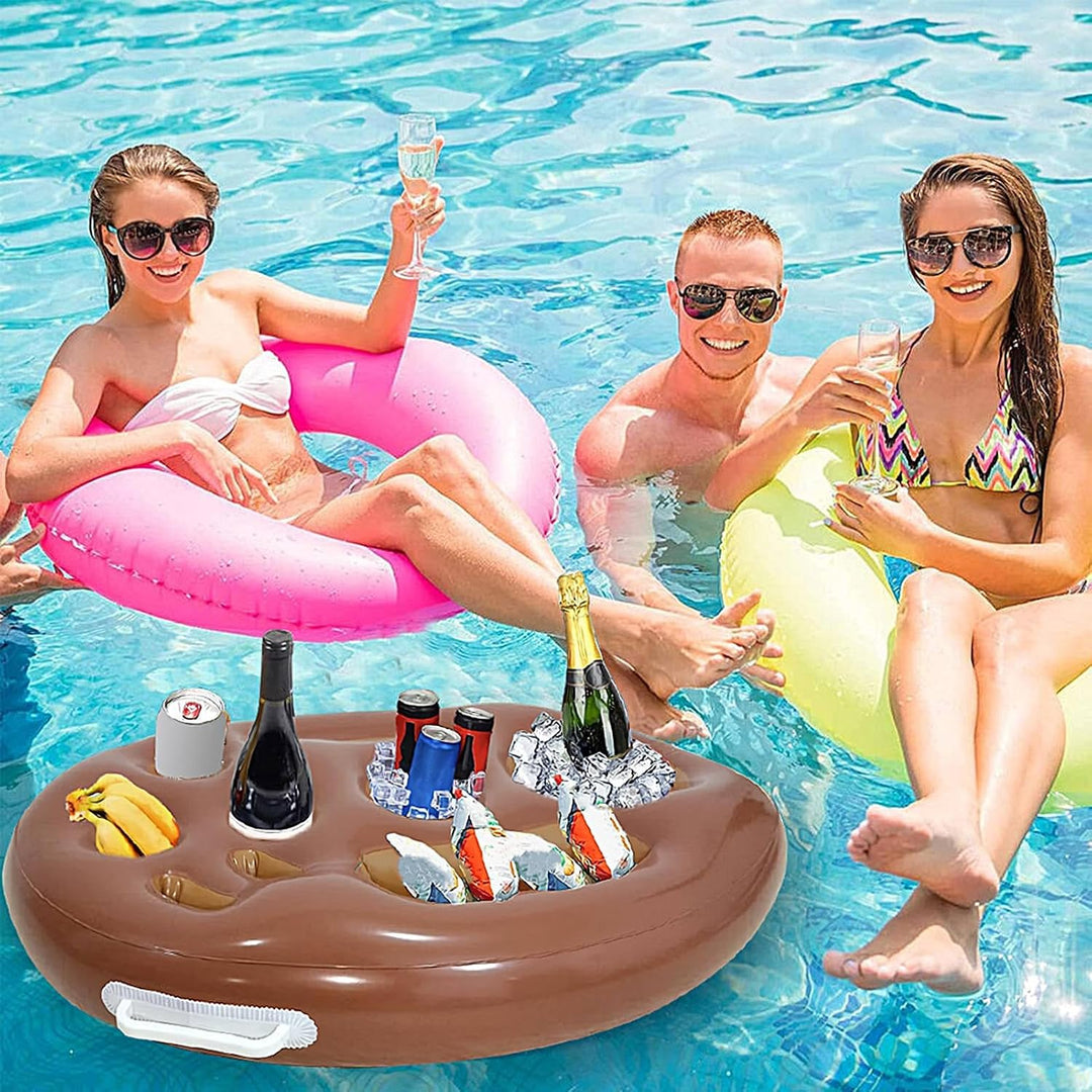 Pool Getränkehalter, 9 Löcher Aufblasbarer Getränkehalter, Pool Schwimmender Getränkehalter Mit Pump