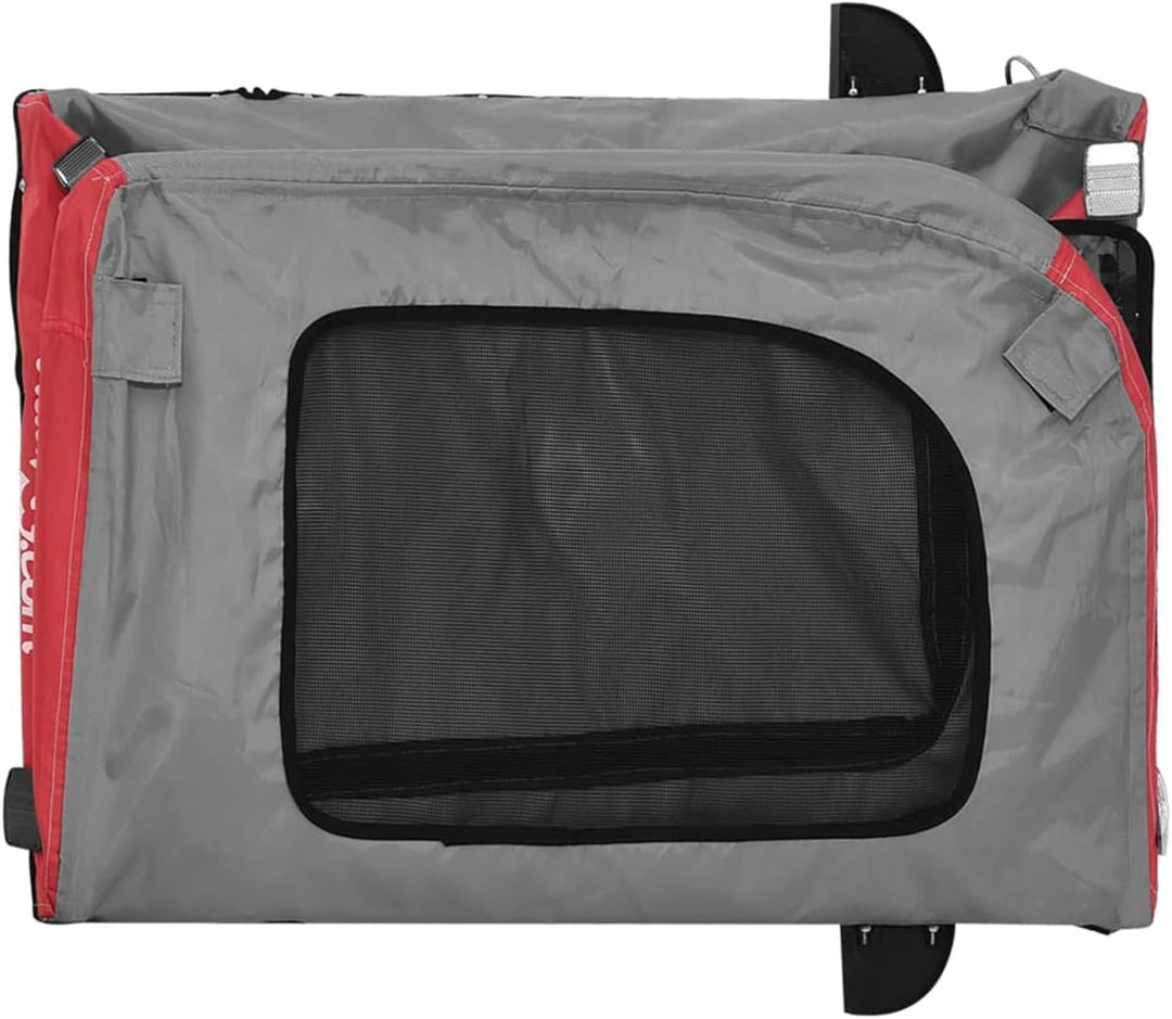 Fahrradanhänger Lastenanhänger, schwarz pulverbeschichtetes Eisen, 126x63x34 cm, für den Transport S