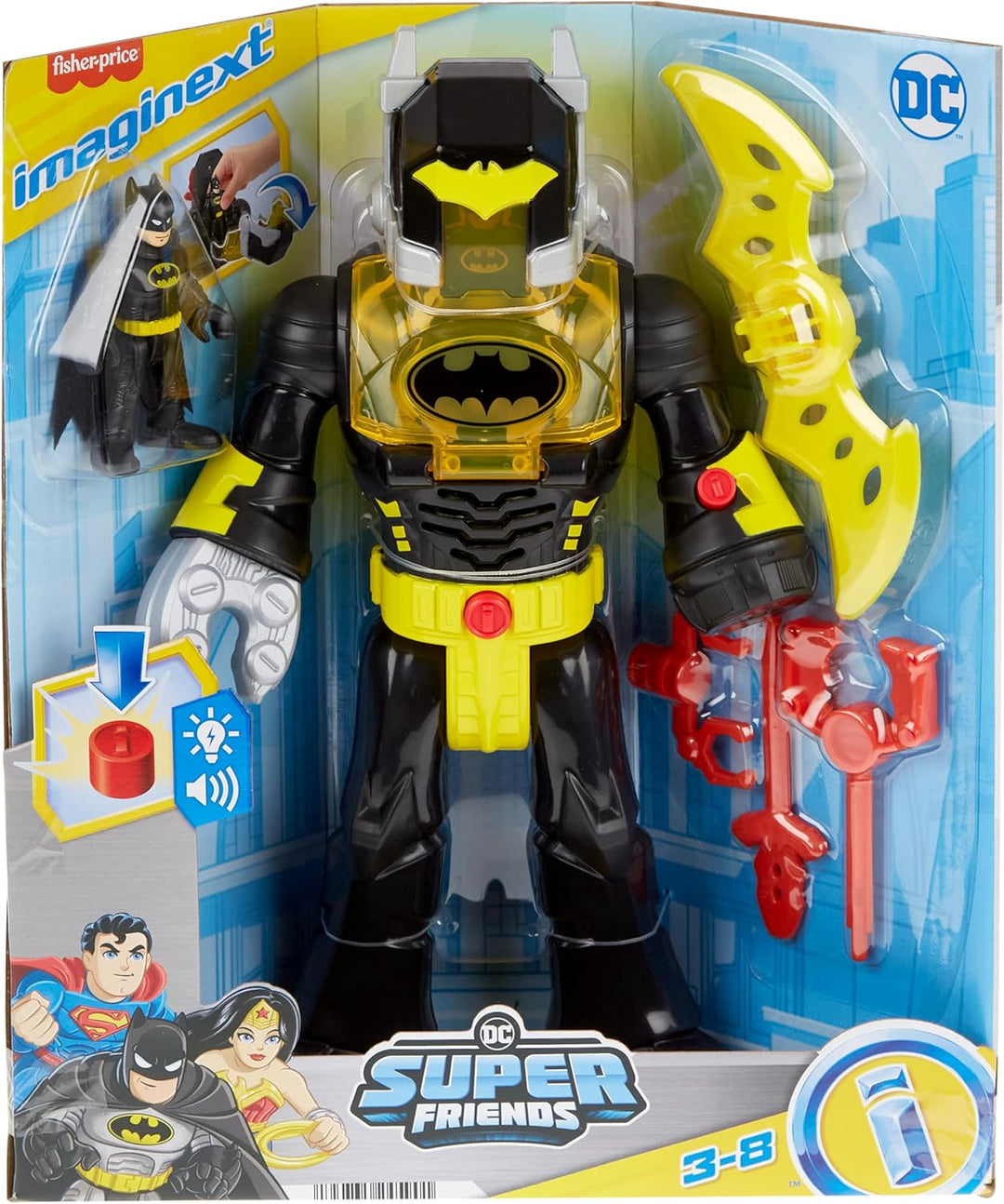 Fisher-Price Imaginext DC Super Friends einsetzbarer Batman mit Exo-Anzug als ca. 30 cm grosser Rob