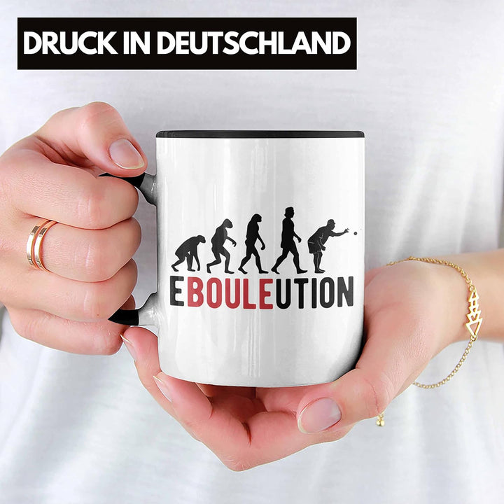 Trendation - Boule Tasse Geschenk Ebouleution Pétanque Boule-Spieler Geschenkidee Spruch (Schwarz),