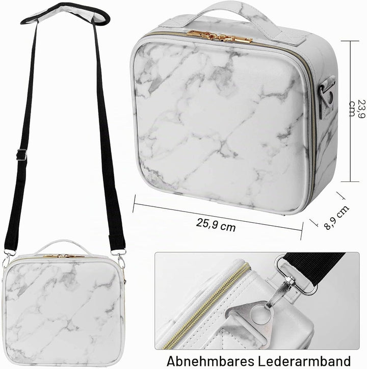 Kosmetiktasche, Schminkkoffer PU Leder Grosse Kapazität Professionelles Make Up Organizer Tasche Was