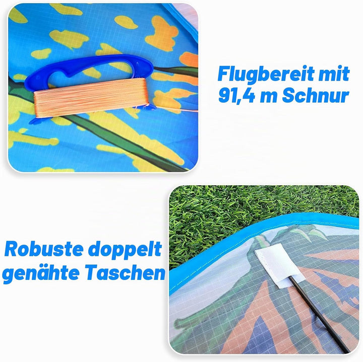 Mint's Colorful Life Drachen Drache für Kinder Erwachsene, einleiner flugdrachen Bester Gross Beach