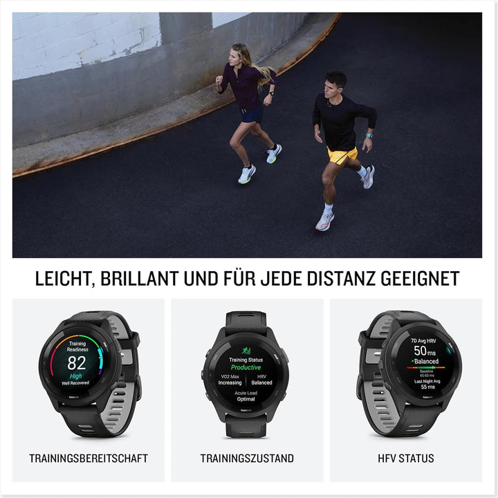 Garmin Forerunner 265 Running Smartwatch für Unisex, 46 mm Grösse, Aqua/Schwarz