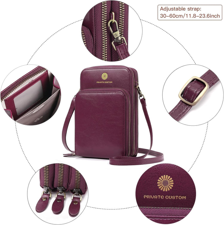 SENDEFN Handytasche zum Umhängen - Handy Umhängetasche Damen Handytasche Leder Handytasche mit Geldb