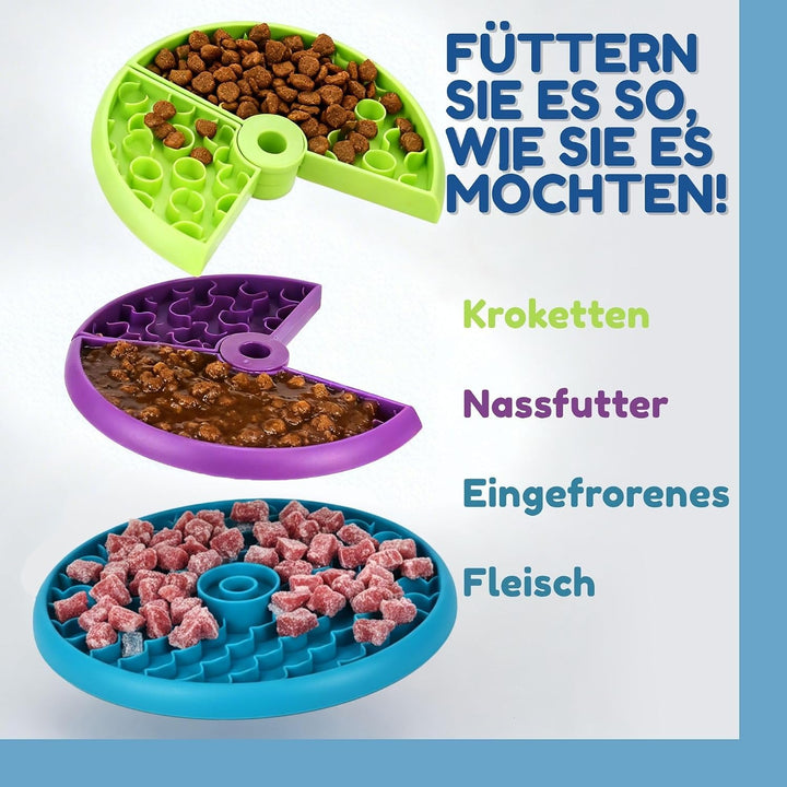 SOLDAY Hunde Slow-Feeder Hundenapf &amp; Schleckmatte – 3-lagig, Interaktiv