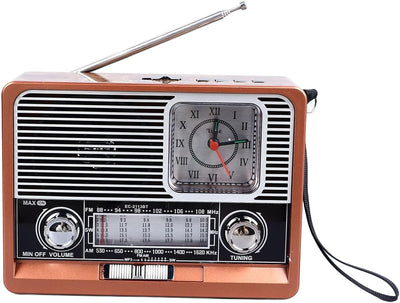Tragbares Vintage Radio, AM FM SW Old Fashion Classic Style Bluetooth Radio, Multifunktionales Retro