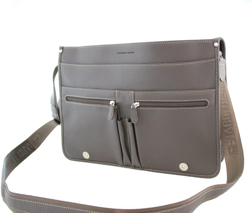 Umhängetasche Gérard Henon Golf aus genarbtem Rindsleder GH 2960 Braun, Braun