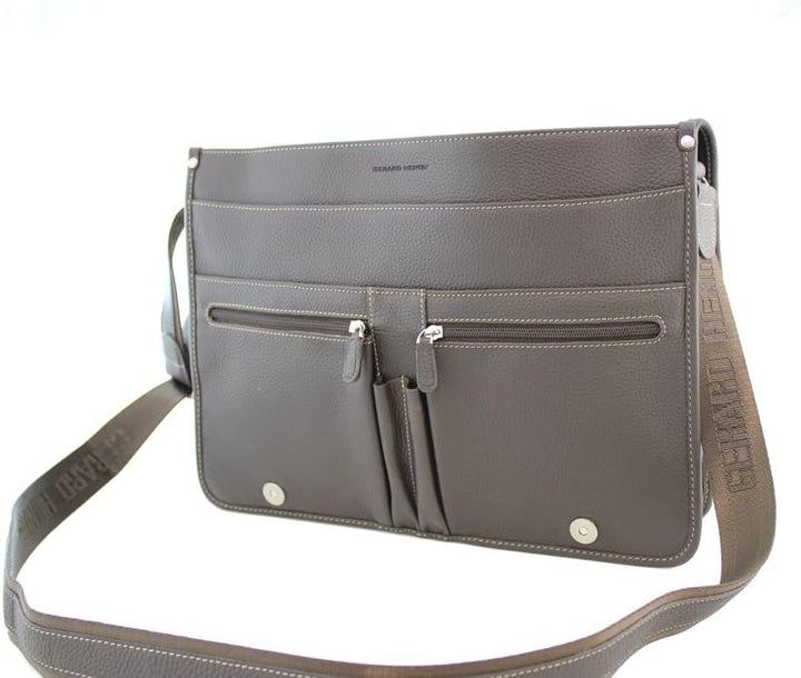 Umhängetasche Gérard Henon Golf aus genarbtem Rindsleder GH 2960 Braun, Braun