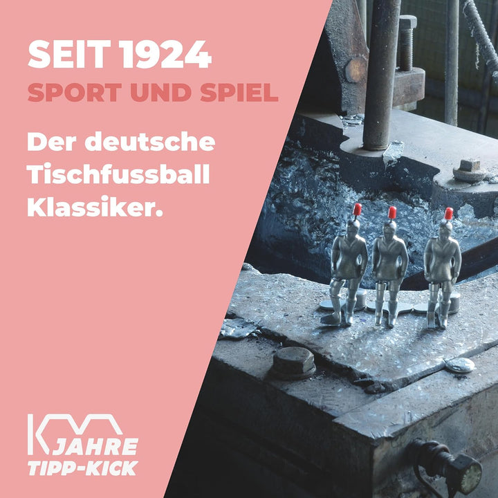 TIPP-KICK Retro 80x47 cm – Das spielfertige Set mit 2X Spieler, 2X Torwart, 2X Metall-Tor, 2X Ball I