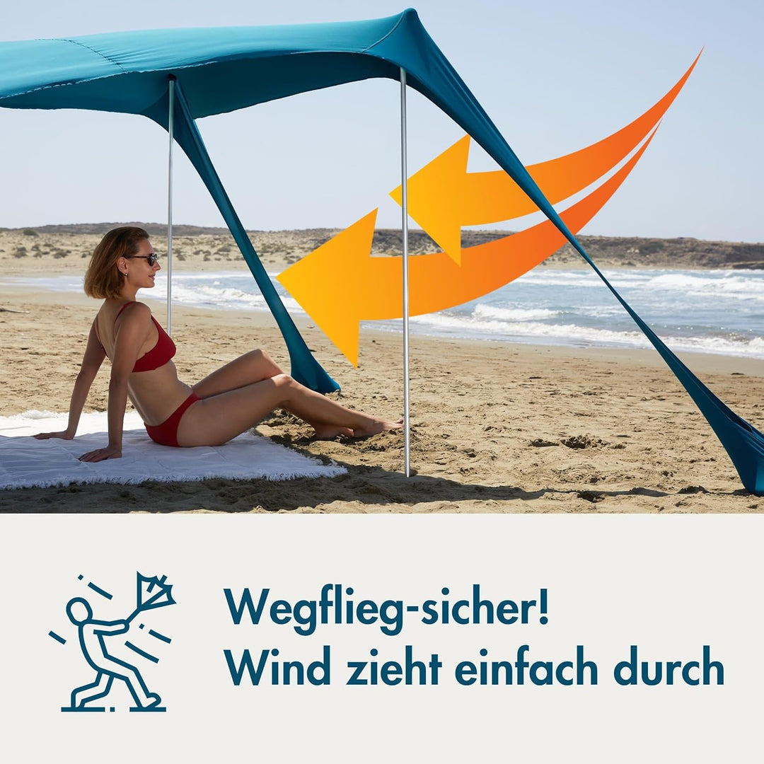 Sunsail Big Family Strandzelt - Sonnensegel Strand mit zertifiziertem UV Schutz UPF50+, Next Level S