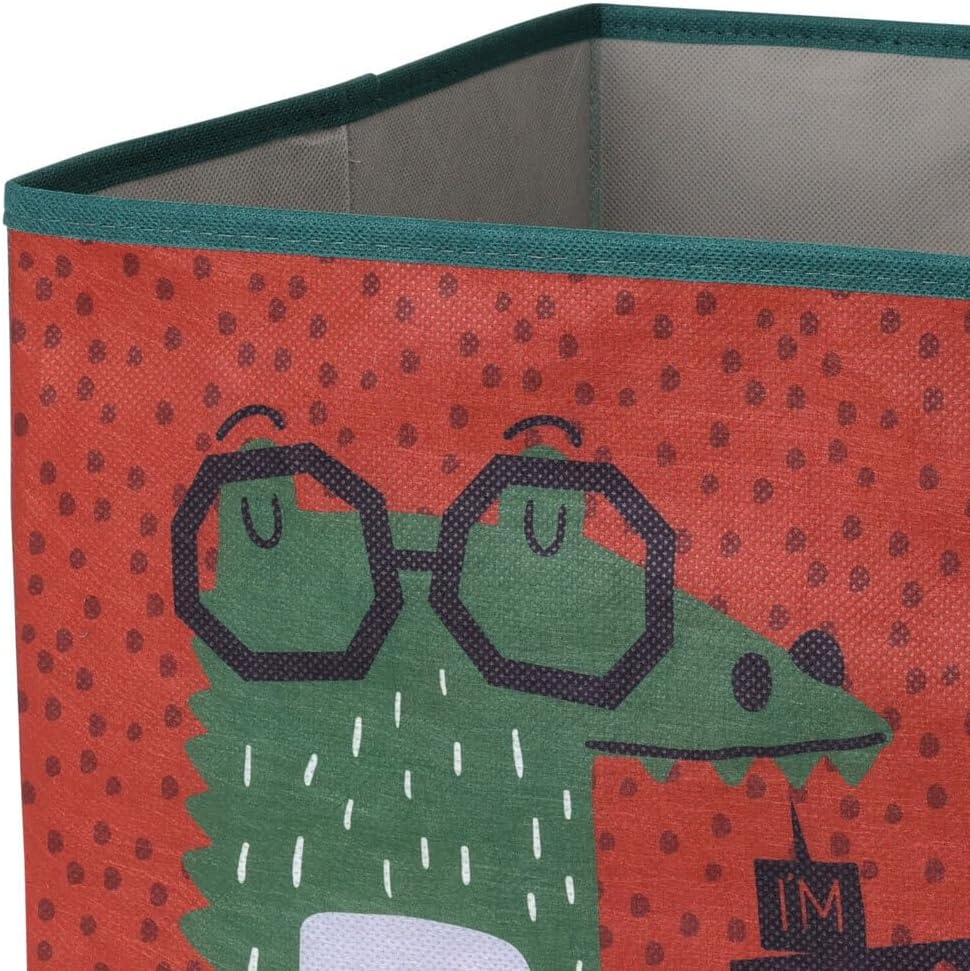 Murago - 4er Set Faltboxen ca. 30x30x30 cm Krokodil - Aufbewahrungsboxen faltbar Körbe mit Motiv Spi
