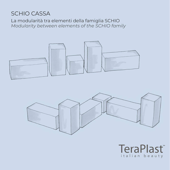 Teraplast Schio Kasten 60 cm Blumenkübel, Weiss 60 cm Bianco, 60 cm Bianco