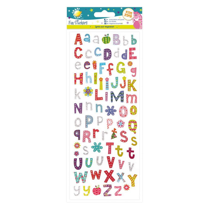 Craft Planet CPT 805265 Aufkleber, Papier, sortiert, Funky Alphabet Funky Alphabet Sortiert, Funky A
