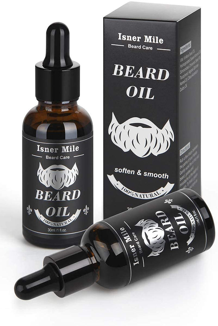 Upgraded 2 Pack Beard Oil Serum Conditioner for Men Beard Mustaches Growth, Soften, Moisturizing & S