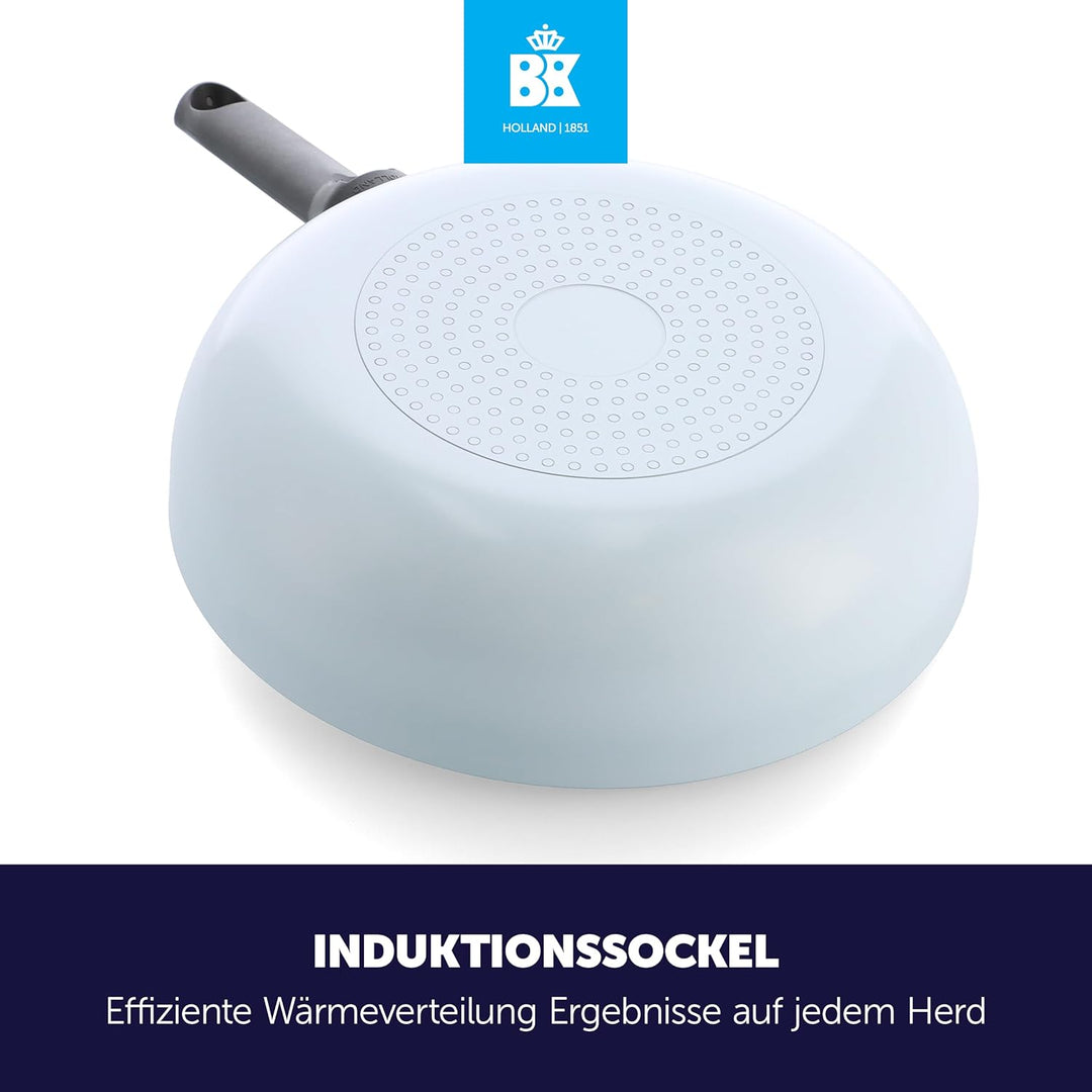 BK Enjoy Keramik-Wokpfanne mit Deckel Ø 28 cm/4,2 l, PFAS-frei, Induktionsgeeignet, Ofenfest bis 160