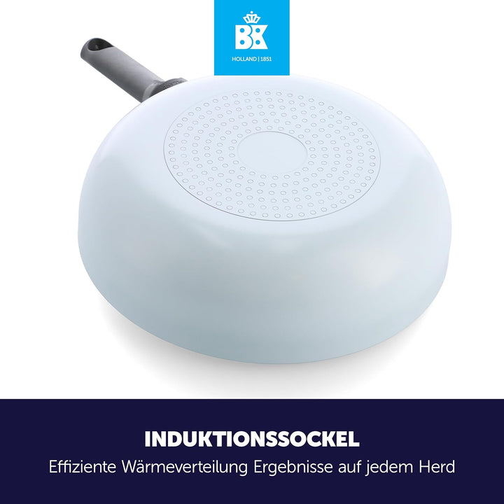 BK Enjoy Keramik-Wokpfanne mit Deckel Ø 28 cm/4,2 l, PFAS-frei, Induktionsgeeignet, Ofenfest bis 160