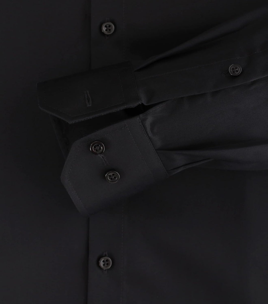 Venti Herren Twill Hemd unifarben extra Langer Arm 72cm Modern Fit 39 Extra Tall Schwarz, 39 Extra T