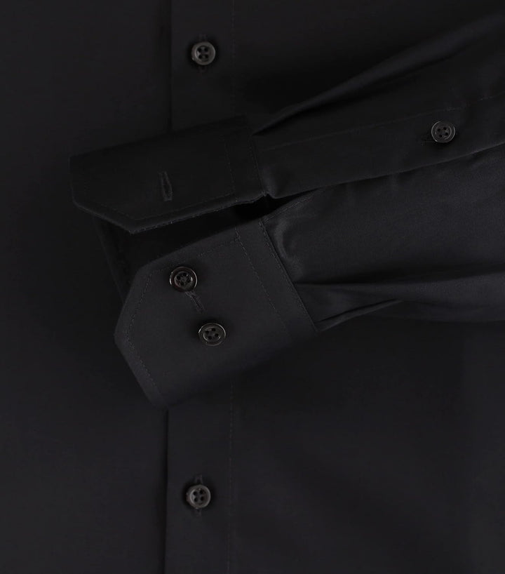 Venti Herren Twill Hemd unifarben extra Langer Arm 72cm Modern Fit 39 Extra Tall Schwarz, 39 Extra T