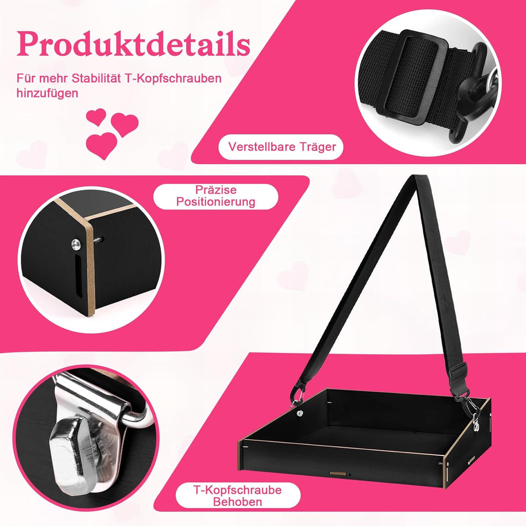Bauchladen JGA Schwarz Bauchladen Junggesellinnenabschied Team Bride Deko Bauchladen Braut Holz für