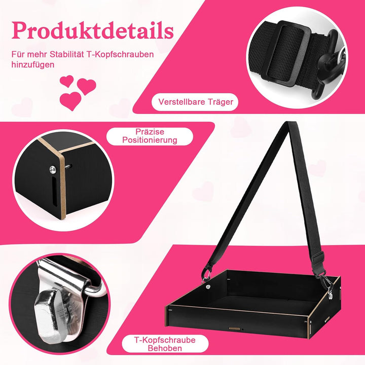 Bauchladen JGA Schwarz Bauchladen Junggesellinnenabschied Team Bride Deko Bauchladen Braut Holz für