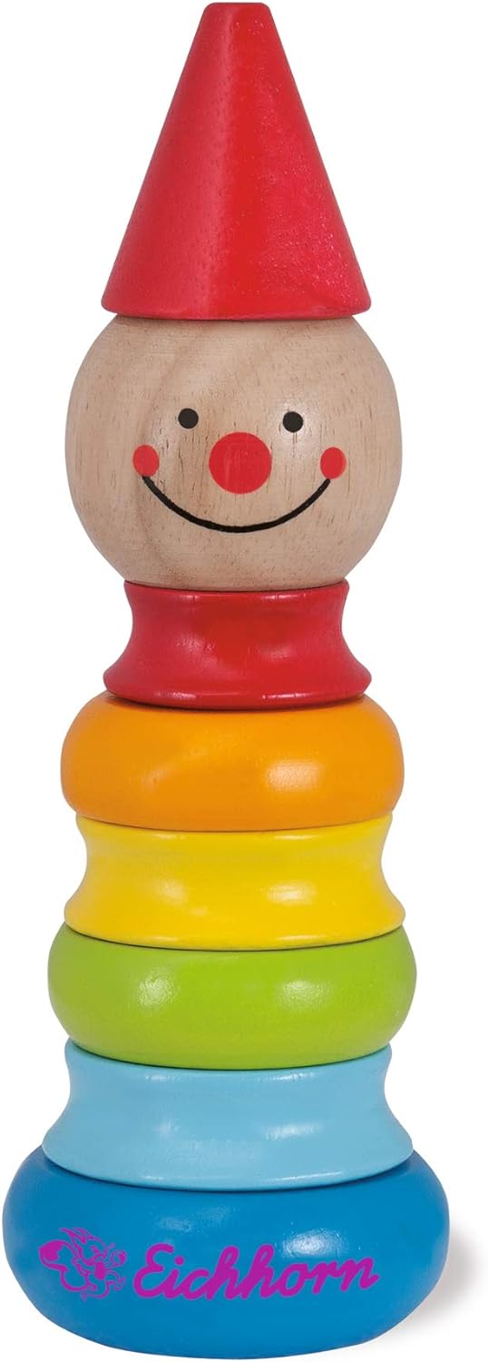Eichhorn - 100003750 -Lernspielset,Geschenkset, 3 teilig,bestehend aus Steckfigur Clown, Motorikschl