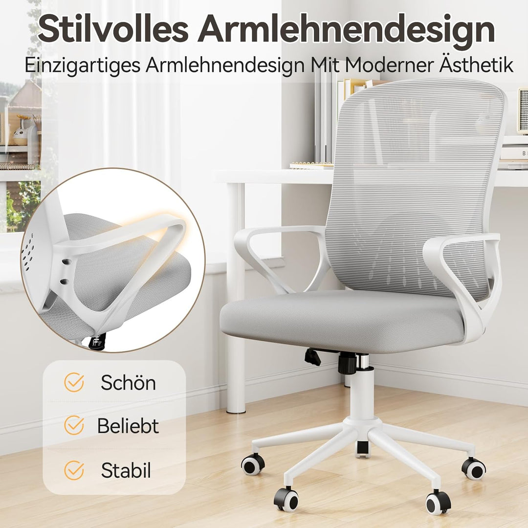 naspaluro Bürostuhl, Ergonomischer Schreibtischstuhl Mit Mesh-Abdeckung, Einzigartiger Lendenwirbels
