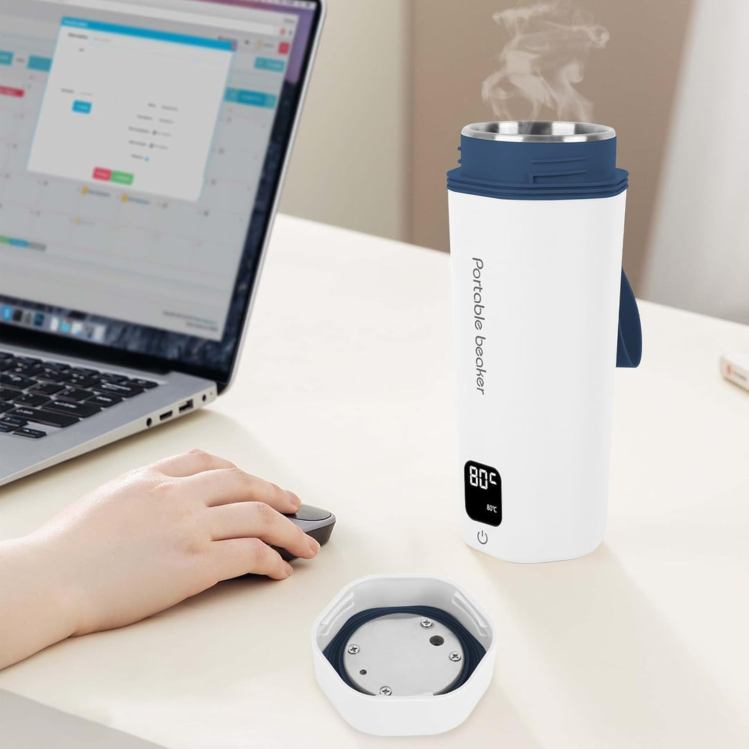 Reise Wasserkocher Klein Elektrische 450ML, Reise Elektrisch Wasserkocher 6Temperaturoptionen, Tragb