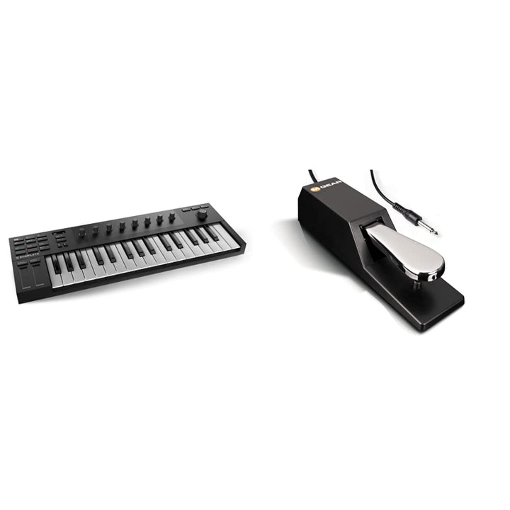 Native Instruments Komplete Kontrol M32 Tastatur-Controller Schwarz & M-Audio SP-2 - Universal Susta