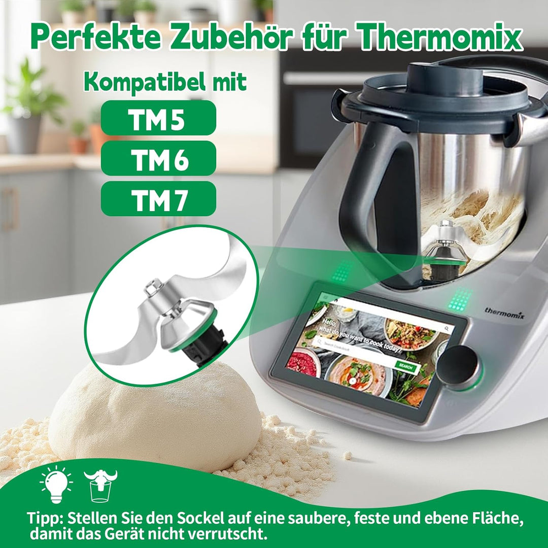Teigmesser für Thermomix TM6, TM5, Edelstahl Teigmischmesser, Kein Teig-Rückstand und Schmutzkontami