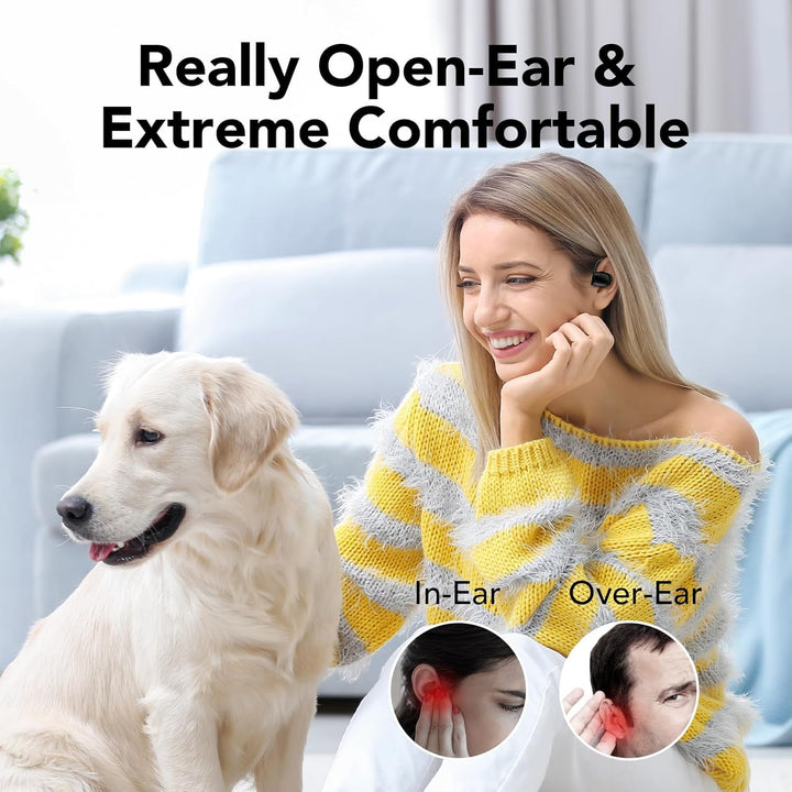 Open Ear Kopfhörer Bluetooth 5.3, LED-Anzeig, 75 Stunden Spielzeit, Tiefer Bass Wireless Earbud, Beq