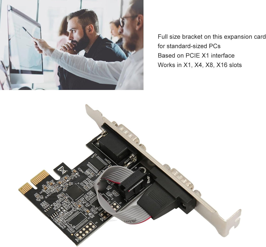2 Port PCI Express RS232 DB9 Serielle Portkarte für Windows XP, Vista, 7, 8.x, 10, 11 32/64bit für L