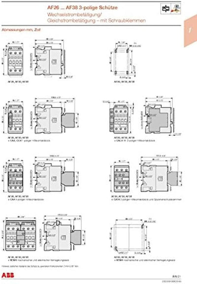 ABB AF16-30-10-11 1SBL177001R1110 AF16-30-10 Schütz 24-60 50/60 20-60V DC, Grau