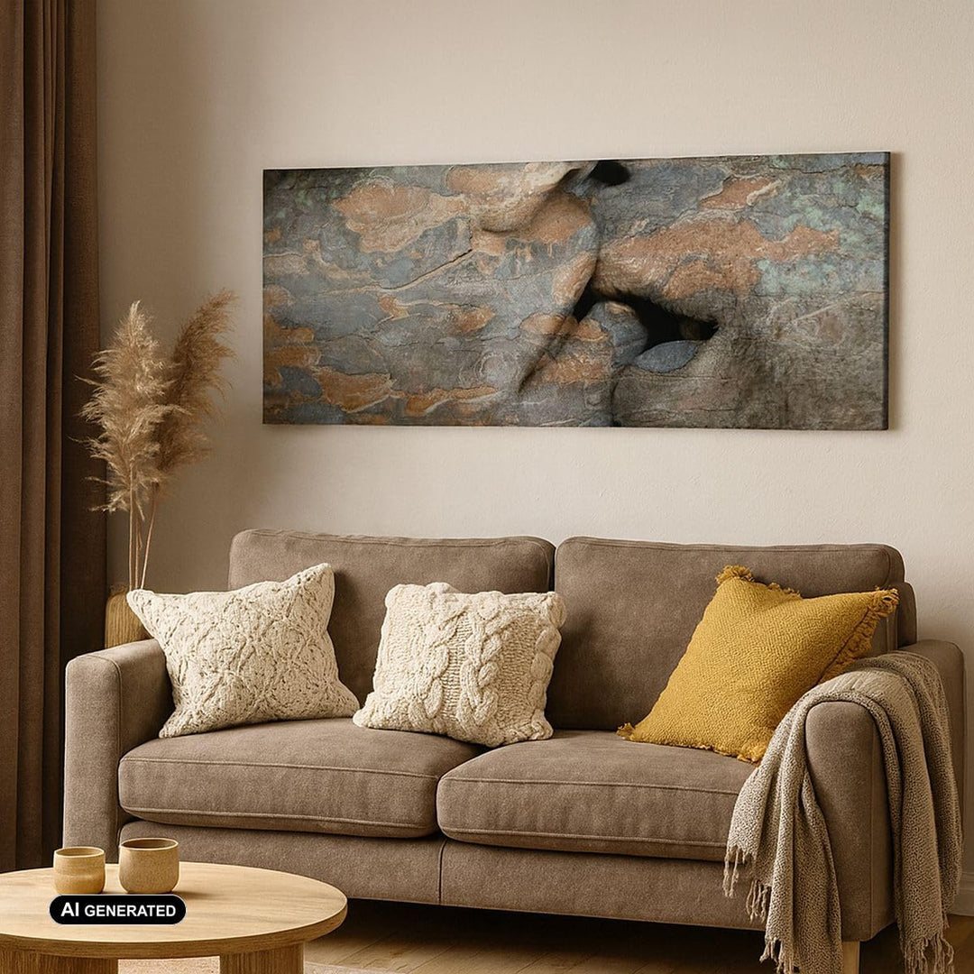 Panorama Bilder auf Leinwand Frau Mann Kuss Abstraktion Leinwandbild 90x30cm Wandbilder Dekoration W